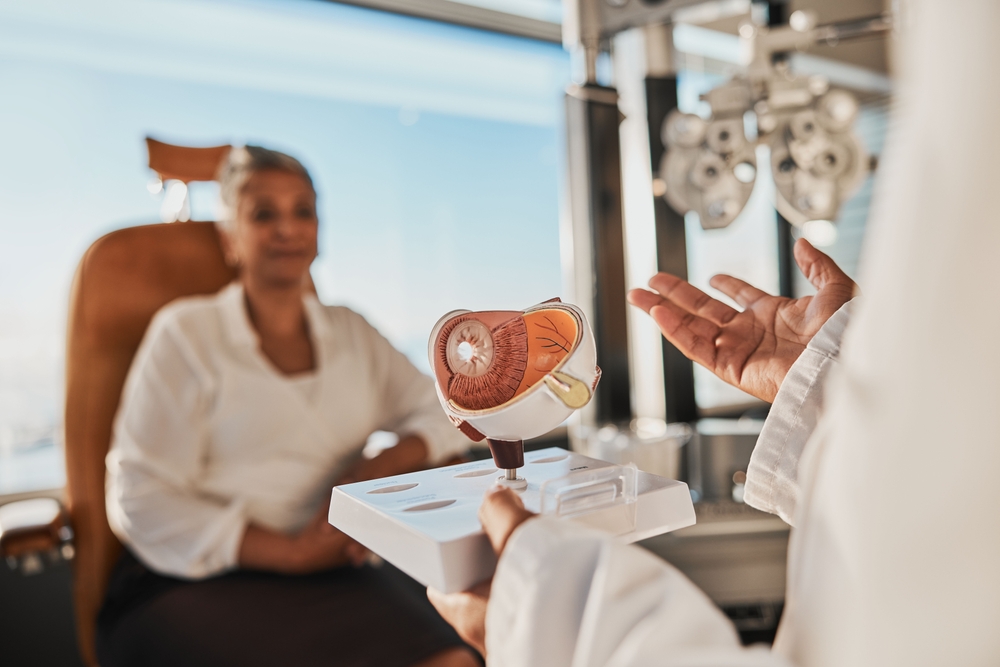 Eye,Anatomy,Model,,Doctor,Consultation,And,Eyes,Exam,For,Senior