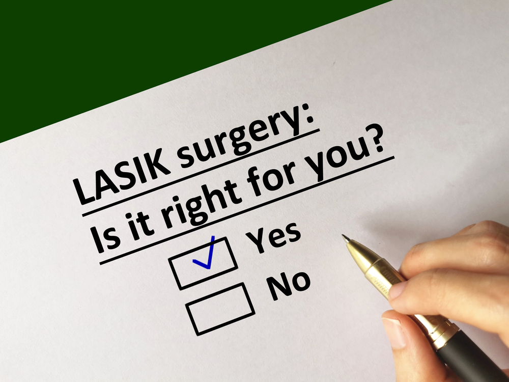 One,Person,Is,Answering,Question.,He,Thinks,Lasik,Surgery,Is